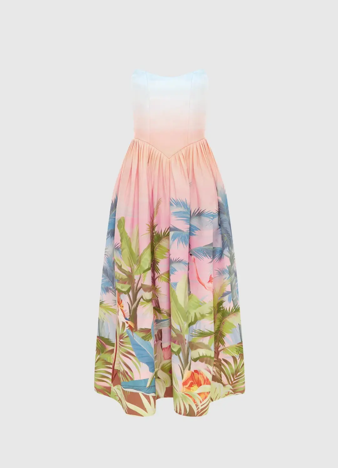 Leo Lin Melanie Bustier Midi Dress in Dreamscape Print Size 10 for rent on The Volte - main image
