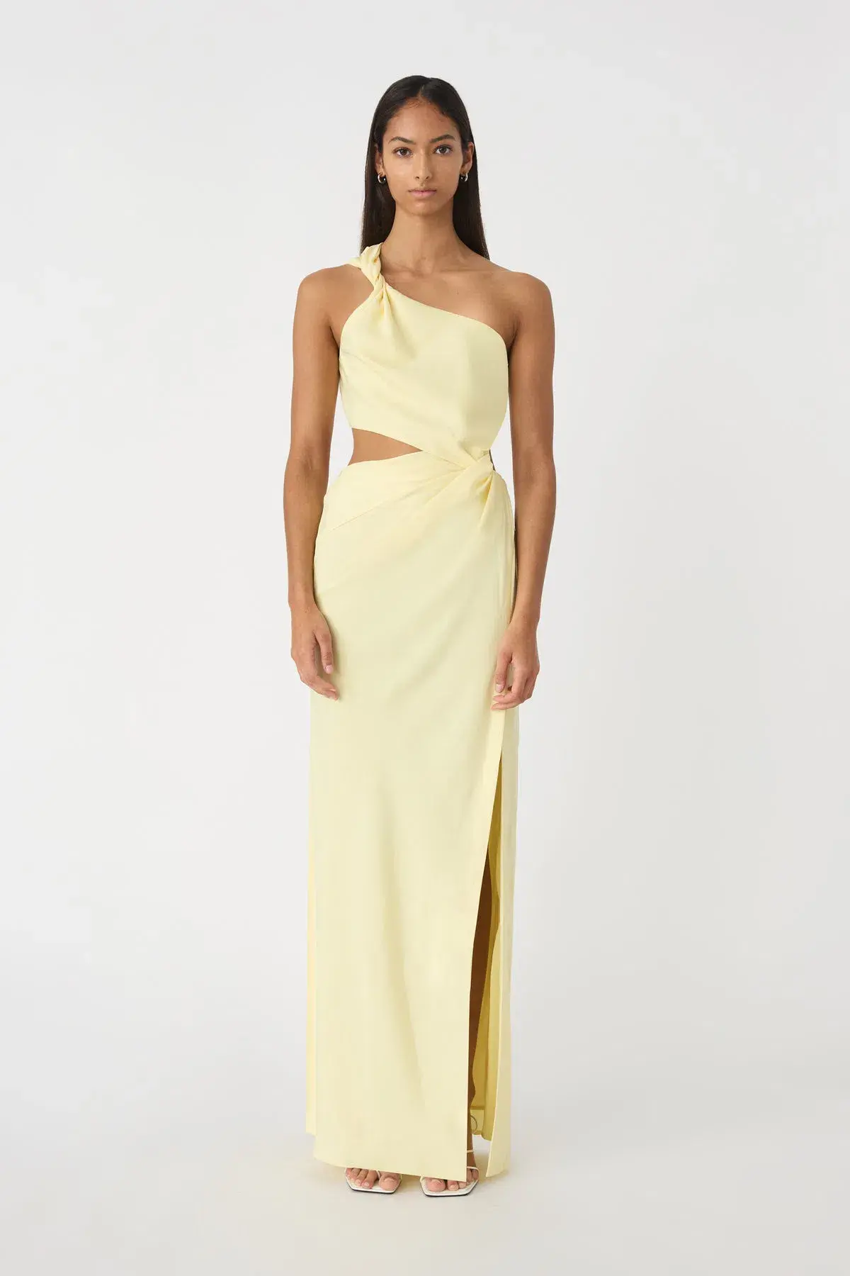 Misha Kristin Satin Gown Soft Lime Size 8/S - Image 2