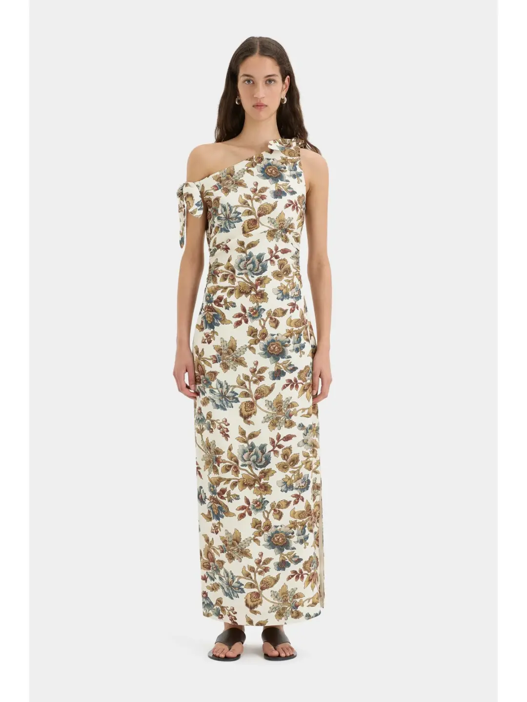 Sir the Label Eleanora Tie Shoulder Dress Viola Print Size AU 10 for rent on The Volte - main image
