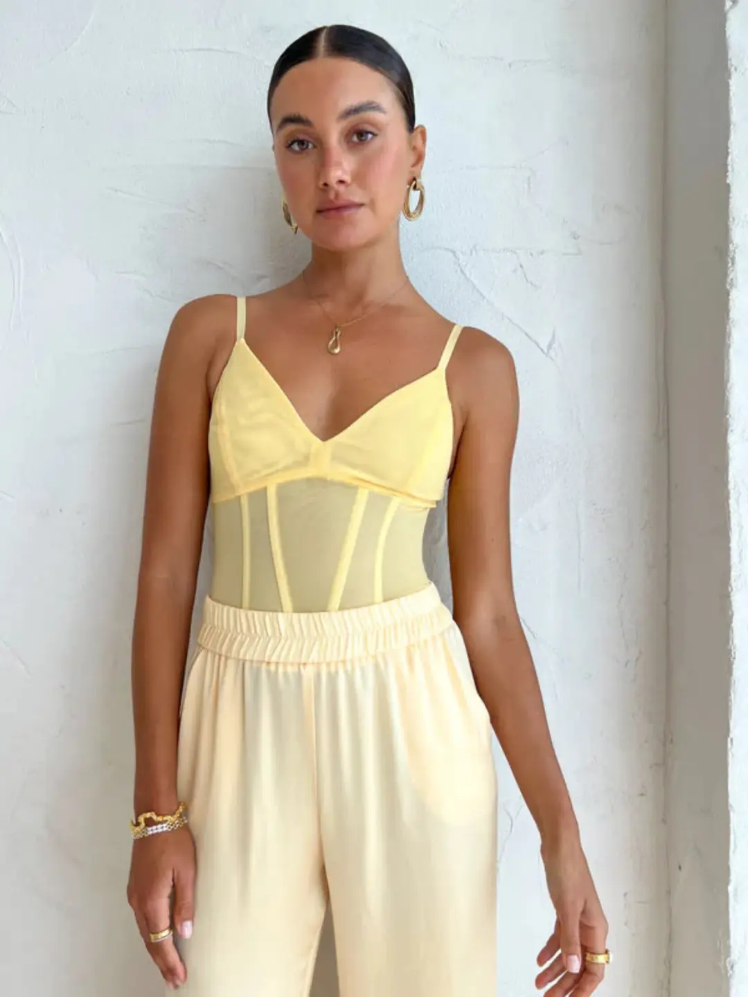 Viktoria and Woods Omega Bustier Corset Top Flax Size 0 / AU 6 for rent on The Volte - main image