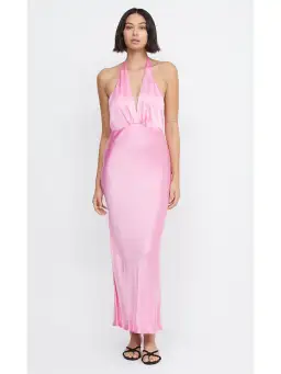 Bec & Bridge Candy Indi Halter Maxi Dress in Pink Size AU 8