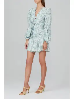 Acler Dixon Mini Dress Blue Fields Size AU 12 for rent on The Volte - image 2