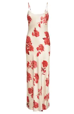 Meshki Rosalie Maxi Dress White & Red Rose Print Size S / AU 8 for rent on The Volte - image 7