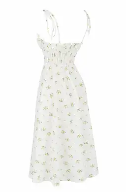 House of CB Christabel Midi Dress Ivory with Yellow & Green Floral Size M / AU 10 for rent on The Volte - image 9