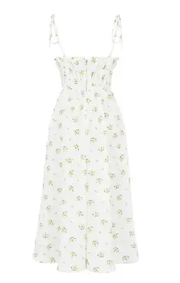 House of CB Christabel Midi Dress Ivory with Yellow & Green Floral Size M / AU 10 for rent on The Volte - image 10