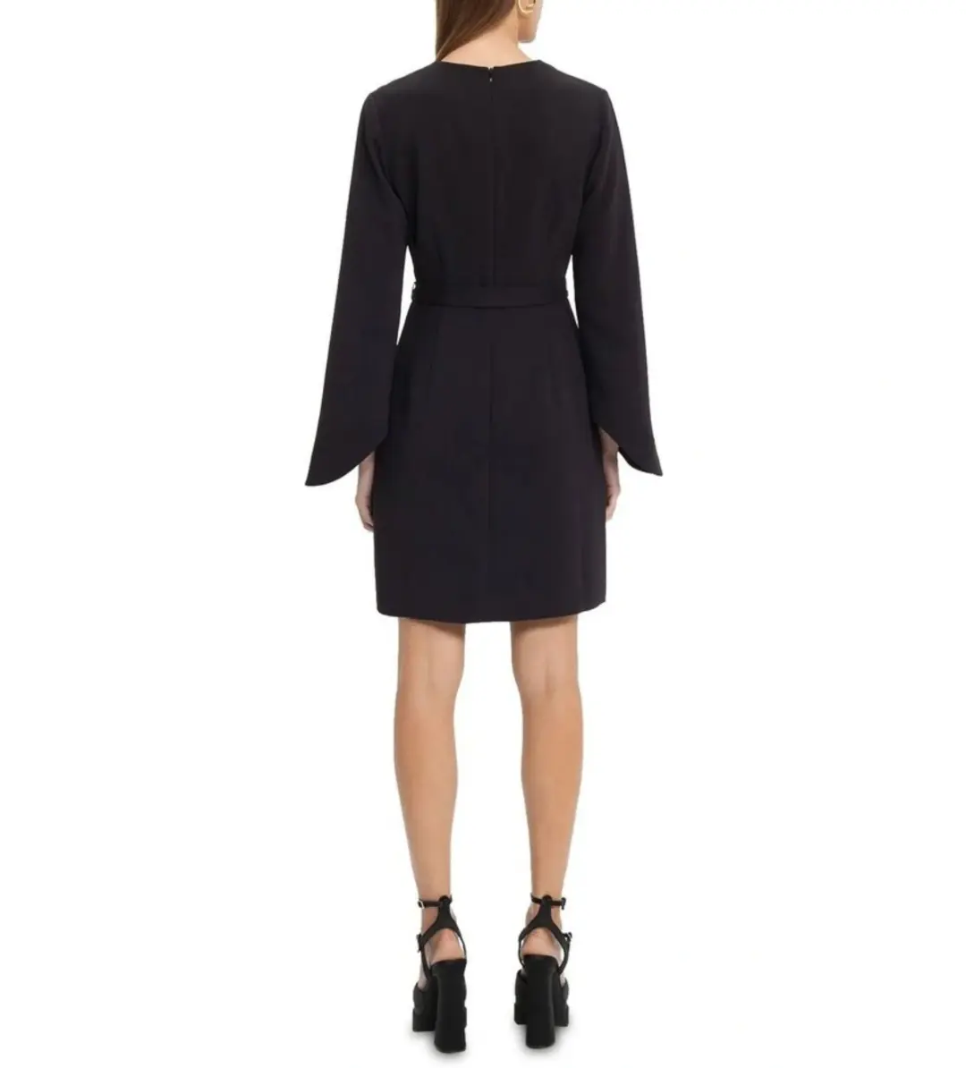 CUE Crepe Flared Sleeved Dress Blackberry in Size M / AU 10 for rent on The Volte - main image