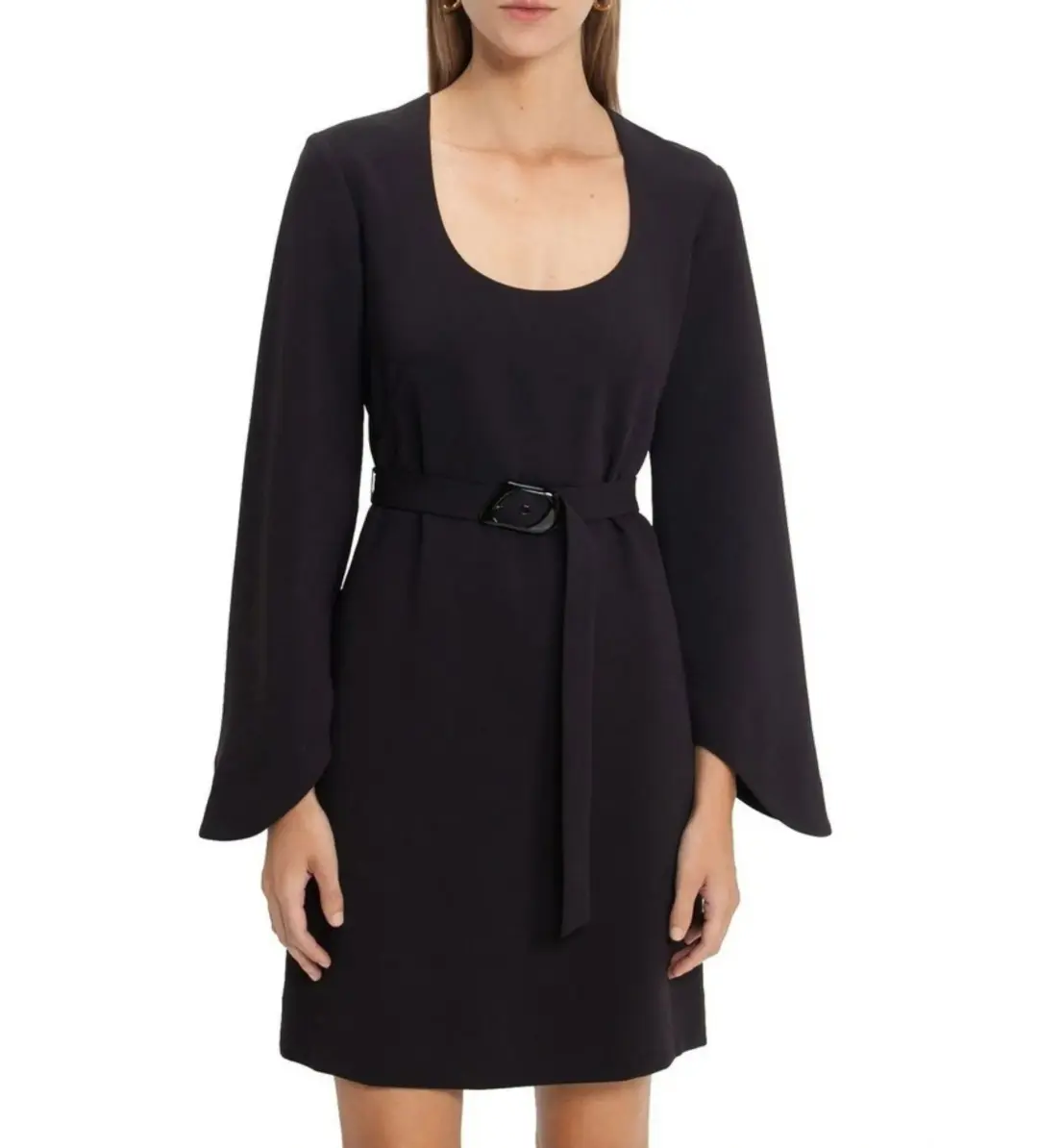 CUE Crepe Flared Sleeved Dress Blackberry in Size M / AU 10 for rent on The Volte - main image