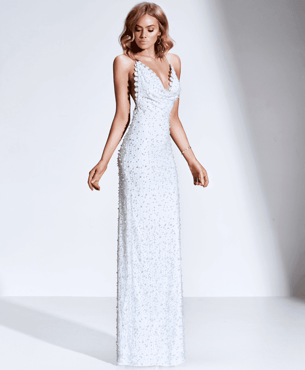 GEMELI POWER PETITES PIERRES WHITE GOWN SIZE 10 for rent on The Volte - main image