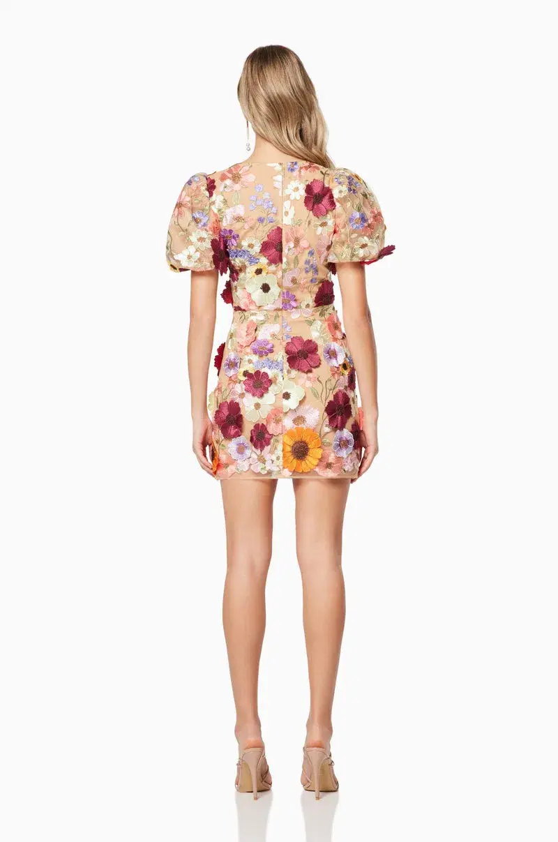 Elliatt Rosalind Mini Dress 3D Floral Size M/Au 10 for rent on The Volte - main image