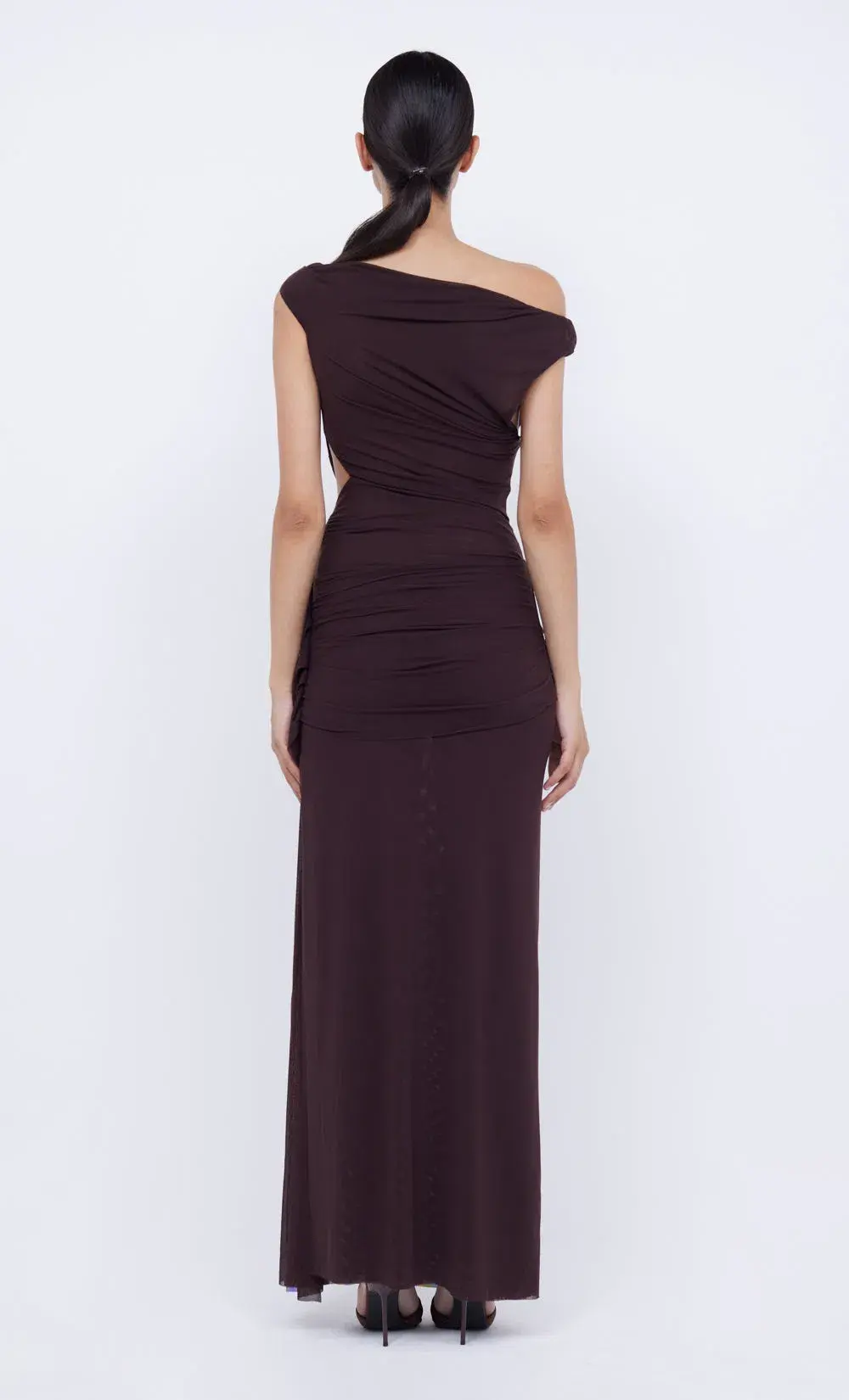 Bec & Bridge Kailani Asym Maxi Dress Chocolate Size 10 for rent on The Volte - main image