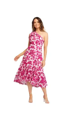 Talulah Les Saison Midi Dress Pink Floral Size 6 for rent on The Volte - image 1