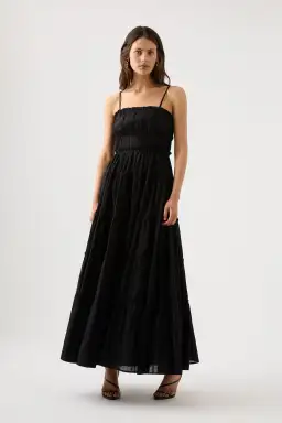 Aje Luna Tiered Maxi Dress Black Size 16