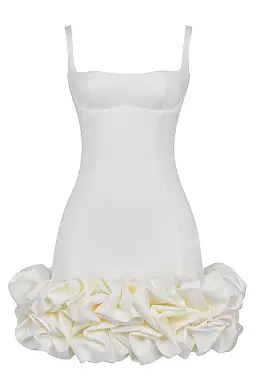 House of CB Lilou Ruffle Hem Mini Dress Ivory Size XS / AU 6 for rent on The Volte - image 4