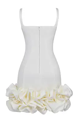 House of CB Lilou Ruffle Hem Mini Dress Ivory Size XS / AU 6 for rent on The Volte - image 5
