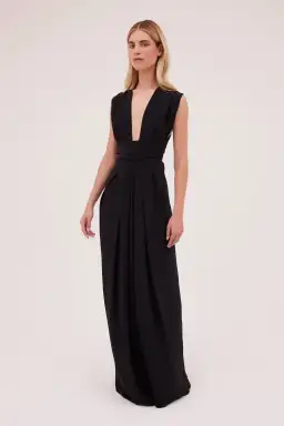 Bianca Spender Silk CDC Ascendant Gown Black Size 0 / AU 6