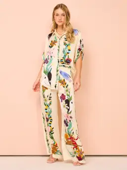 Alemais Meagan Oversized Silk Shirt & Pants Set Print Size 14