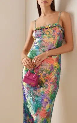 Alexis Aiya Midi Rainbow Sequin Dress in Multi Size Small / AU 8 for rent on The Volte - image 2