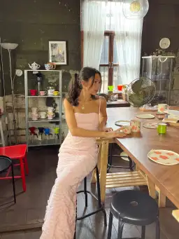 Cha Collective Chacha Maxi Dress Baby Pink Size M for rent on The Volte - image 2