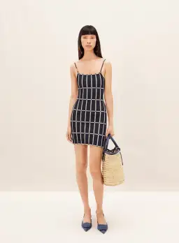 Jacquemus La Robe Maille Malha Dress Navy Size 8 for rent on The Volte - image 1