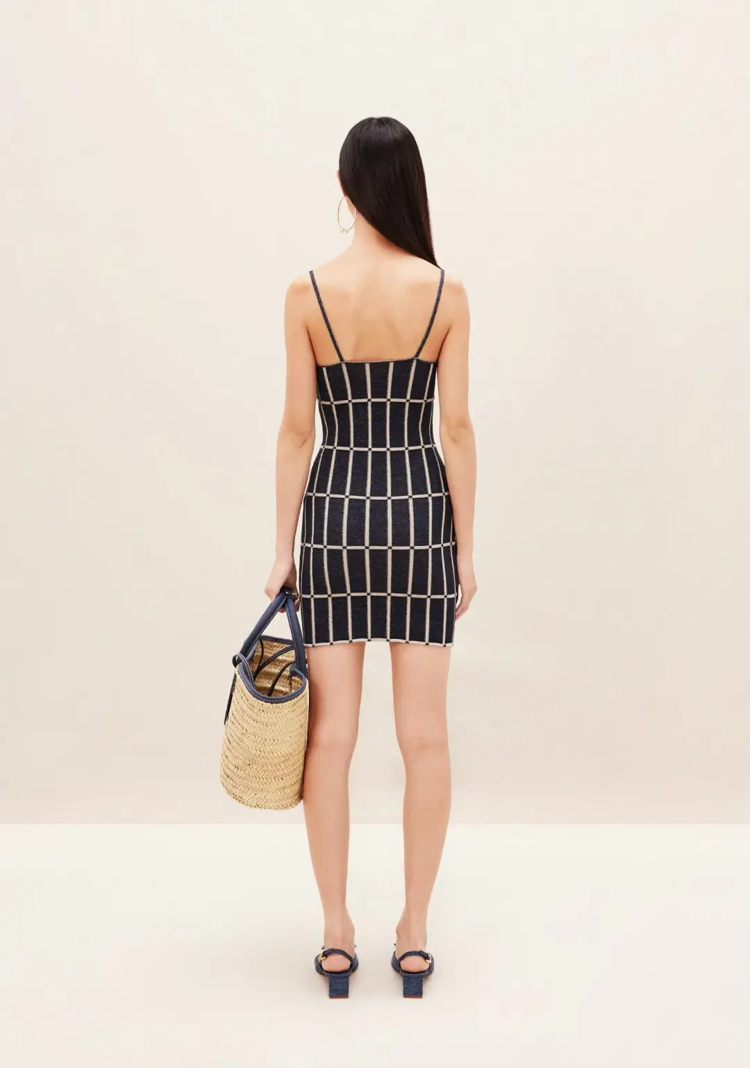 Jacquemus La Robe Maille Malha Dress Navy Size 8 for rent on The Volte - main image