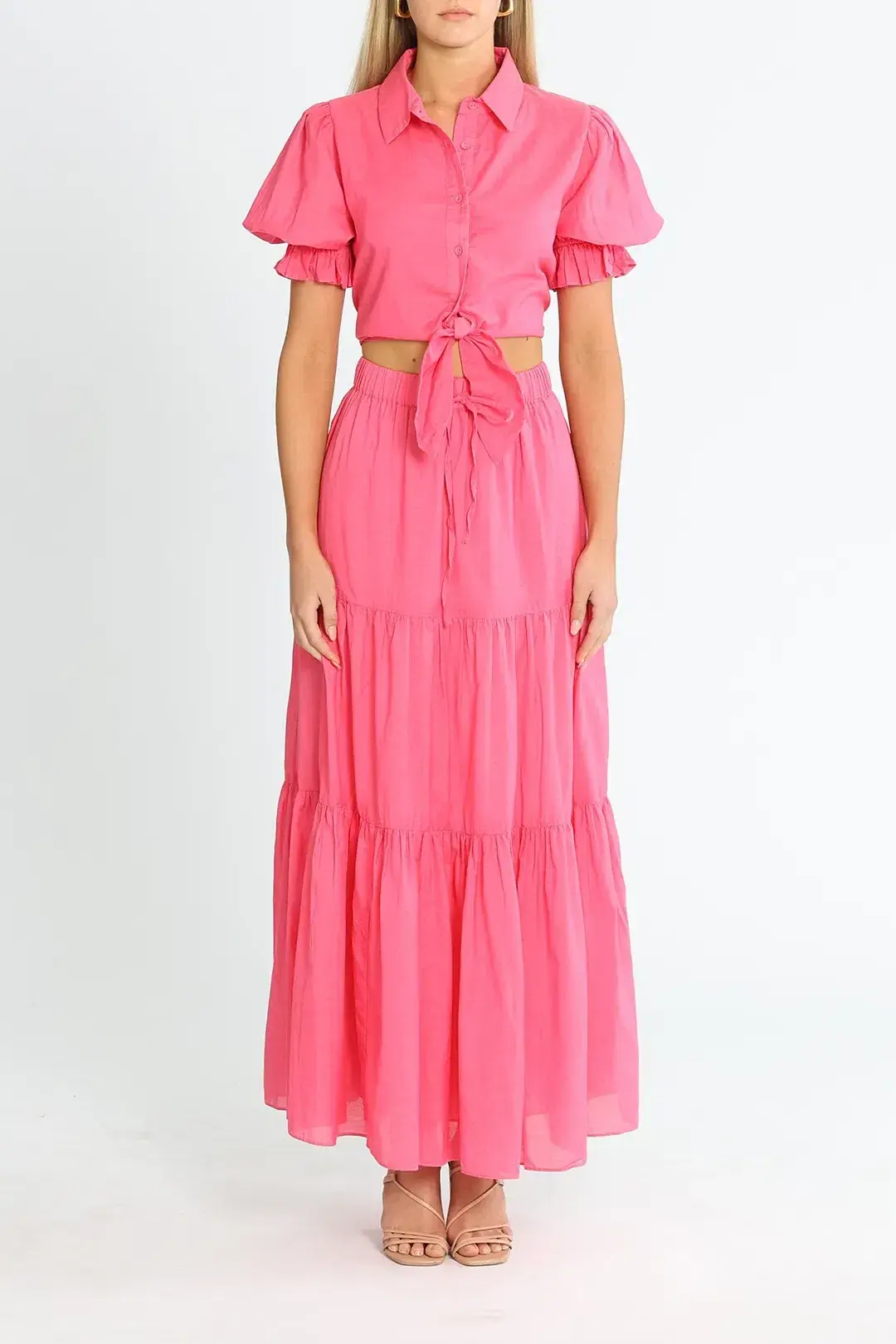 Talulah Rosa Shirt and Maxi Skirt Set Pink Size 14 for rent on The Volte - main image