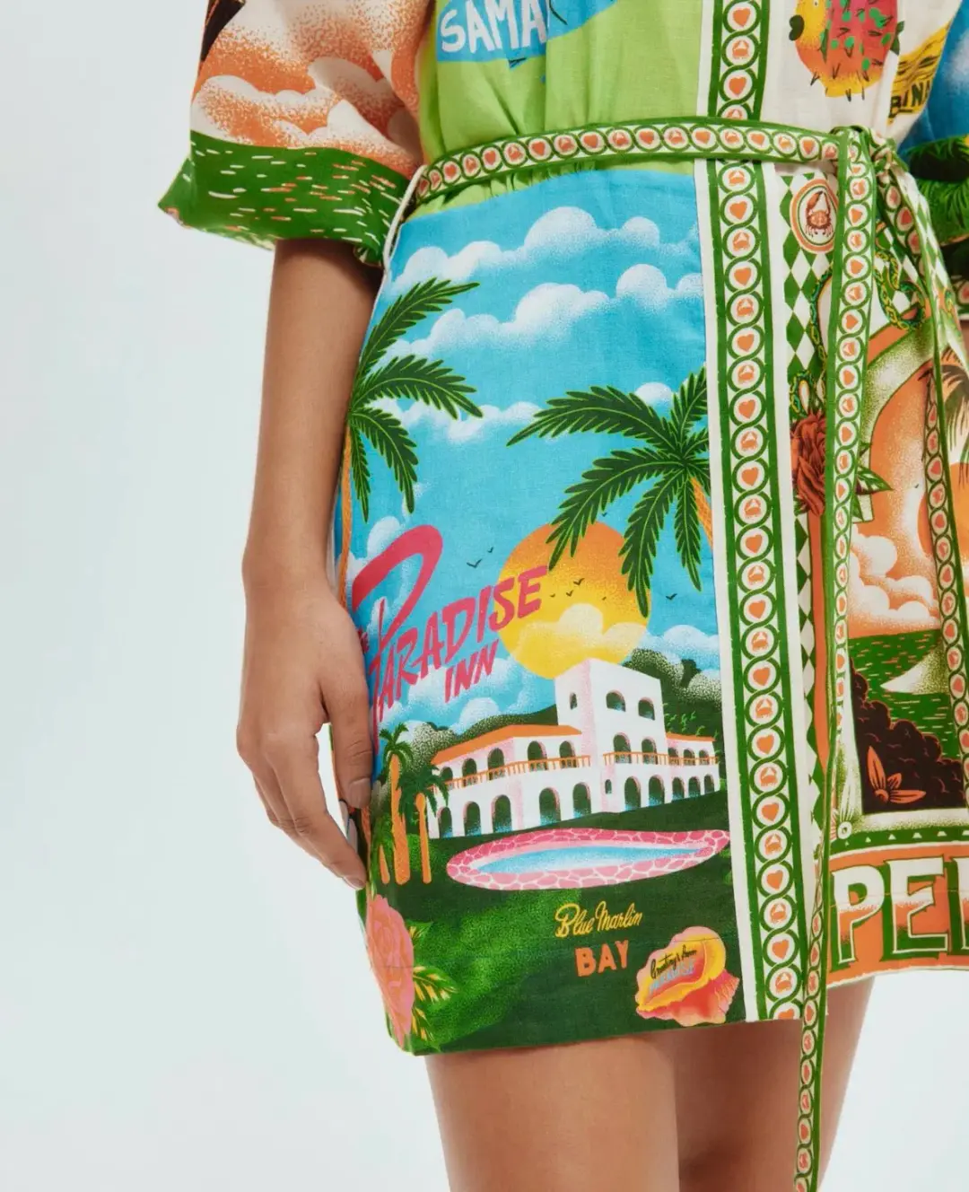 Alemais Paradiso Mini Dress Multi Print Size 16 for rent on The Volte - main image