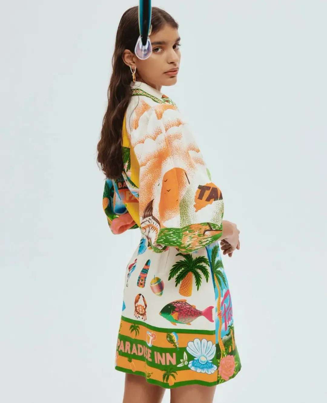 Alemais Paradiso Mini Dress Multi Print Size 16 for rent on The Volte - main image