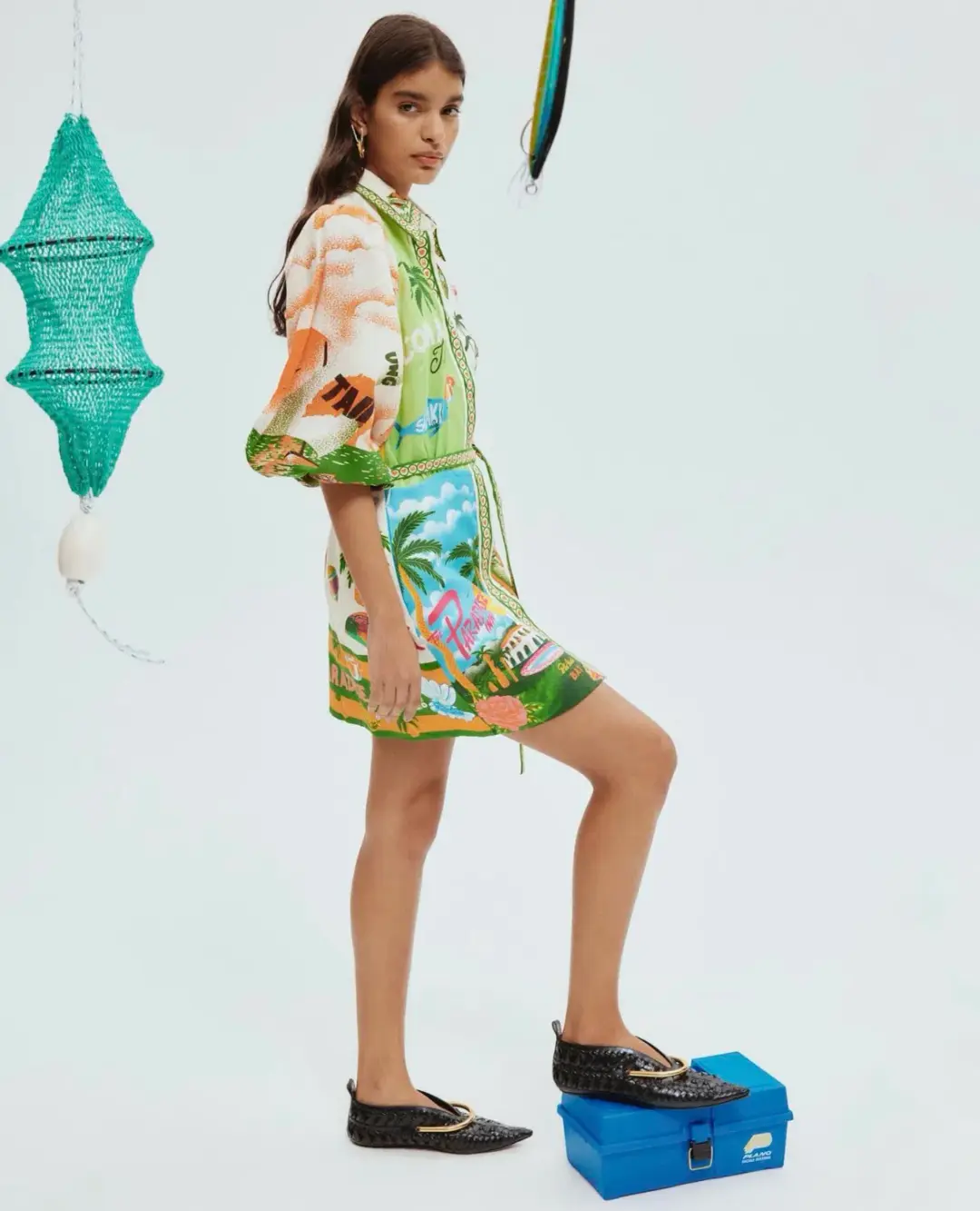 Alemais Paradiso Mini Dress Multi Print Size 16 for rent on The Volte - main image