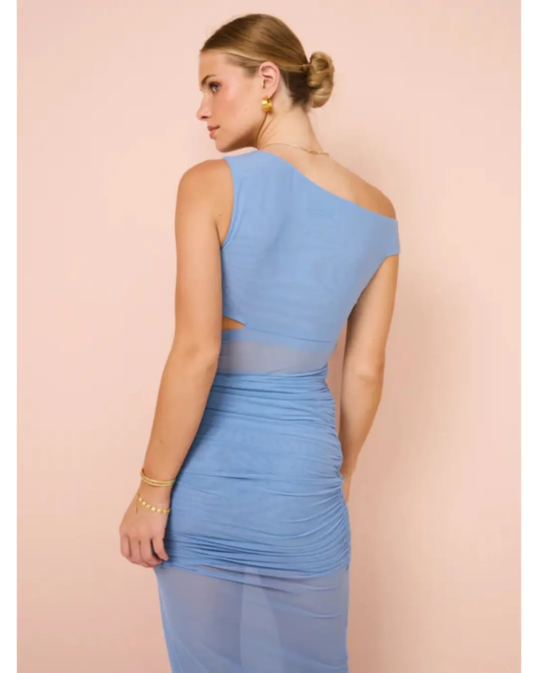 Bec & Bridge Whorl Asym Maxi Dress in Meridian Blue Size AU 6 for rent on The Volte - main image