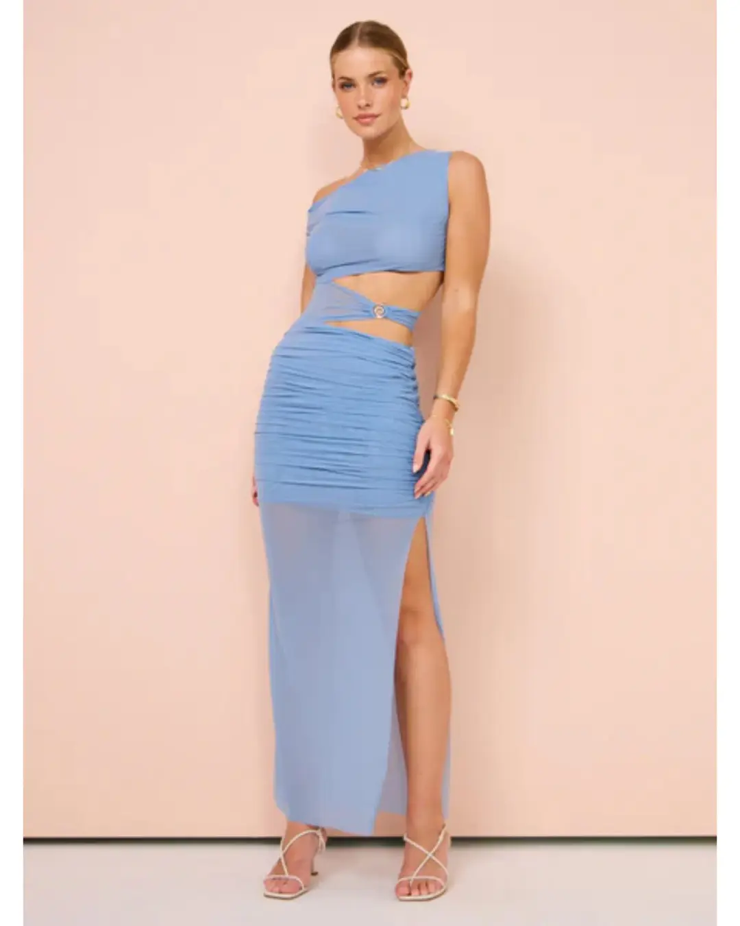 Bec & Bridge Whorl Asym Maxi Dress in Meridian Blue Size AU 6 for rent on The Volte - main image