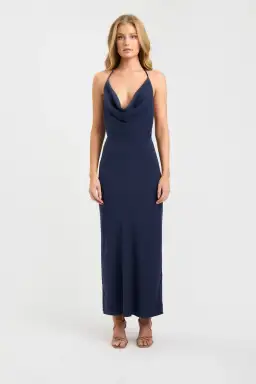 Kookaï Koko Halter Maxi Dress Ink Blue Size 10 for rent on The Volte - image 1
