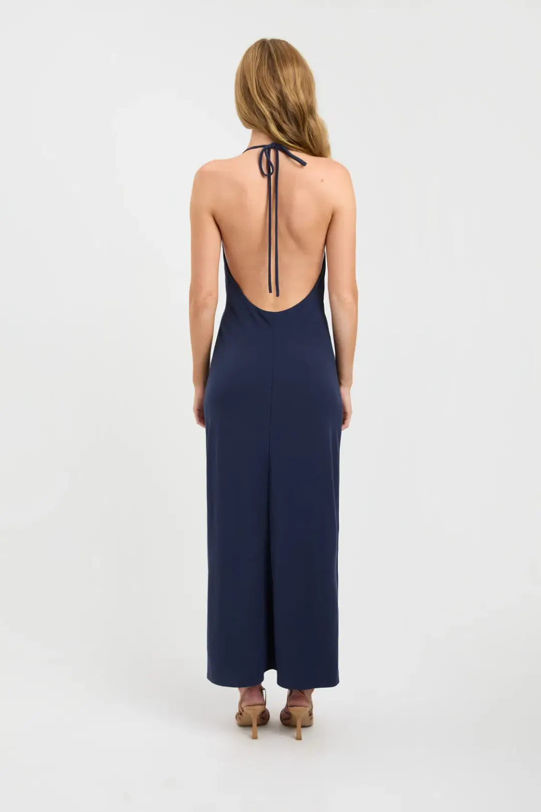 Kookaï Koko Halter Maxi Dress Ink Blue Size 10 for rent on The Volte - main image