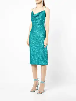 Rebecca Vallance Missing Hours Sequin Midi Dress Green Size 12