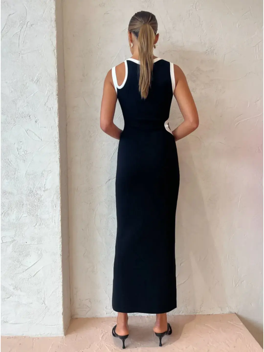 Sir the Label Evalina Cut Out Midi Dress in Black Size 1 / AU 8 for rent on The Volte - main image