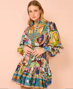 Alemais Evergreen Mini Dress in Multi Size AU 8 for rent on The Volte - image 1