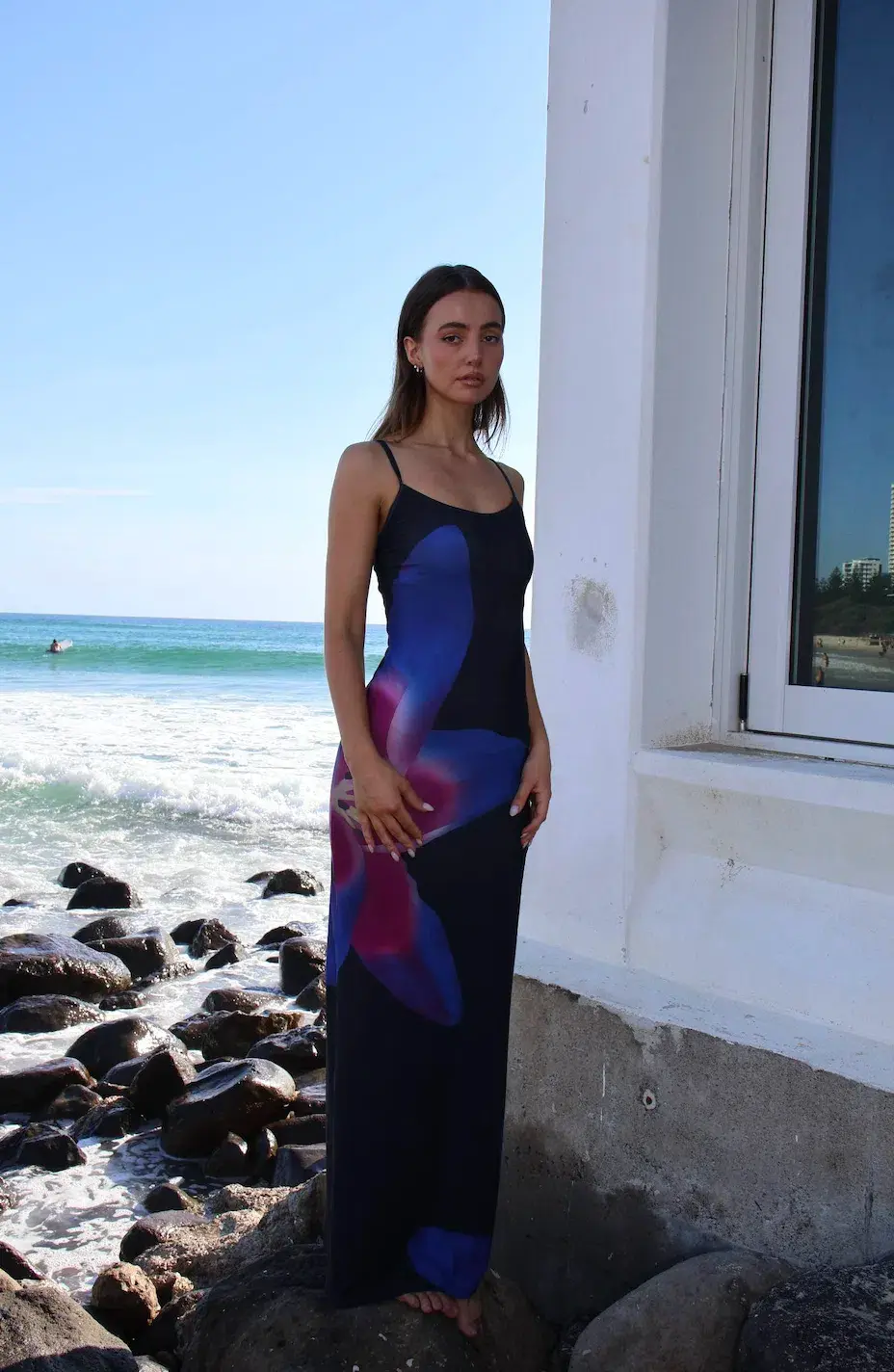 Rat & Boa Midnight Lily Floral Slip Dress Print Size AU 8 for rent on The Volte - main image