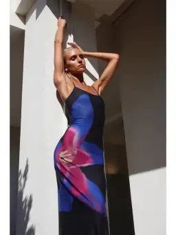 Rat & Boa Midnight Lily Floral Slip Dress Print Size AU 8 for rent on The Volte - image 2