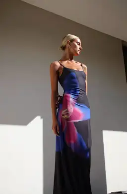 Rat & Boa Midnight Lily Floral Slip Dress Print Size AU 8 for rent on The Volte - image 1