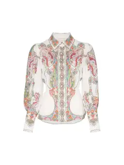 Zimmermann Ninety Six Filigree Shirt in Lennon Paisley Size AU 14 for rent on The Volte - image 2