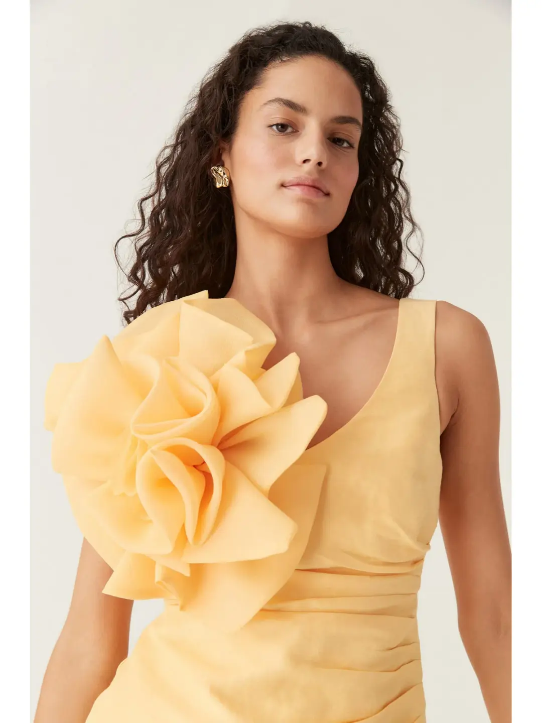 Aje Energy Mini Dress Marigold Yellow Size AU 4 for rent on The Volte - main image