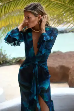 Rat & Boa Fiorella Maxi Dress Blue Size 12 for rent on The Volte - image 3