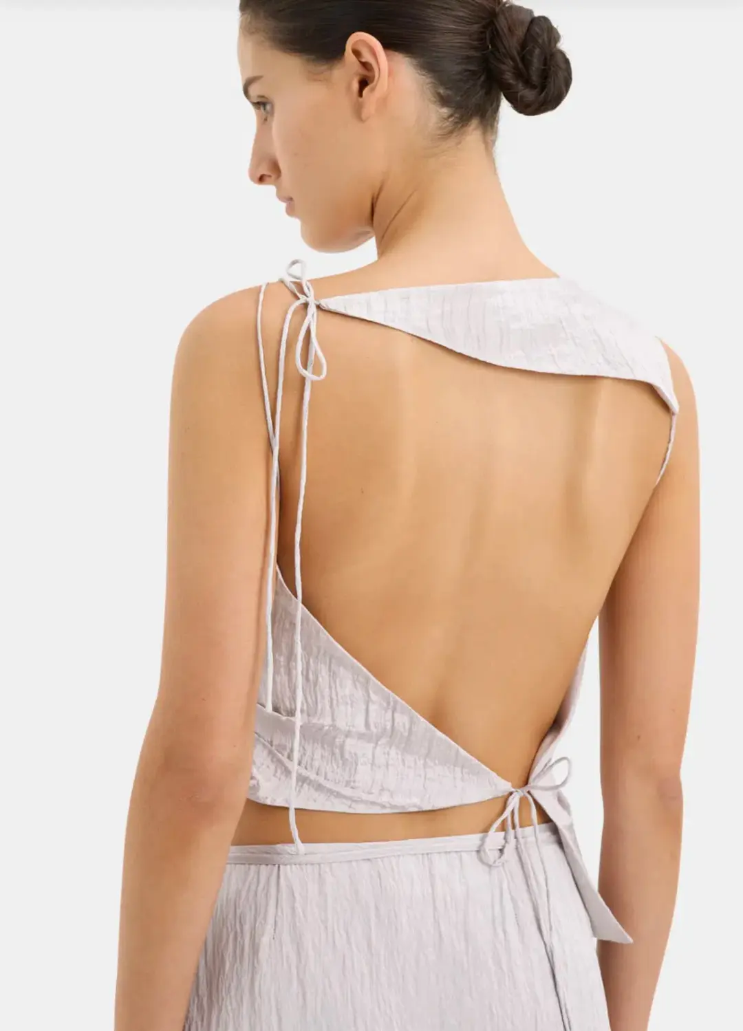 Sir The Label Ligera Top Size 0/Au 6 And Wrap Skirt Size 0p/Au 6P Set Silver for rent on The Volte - main image