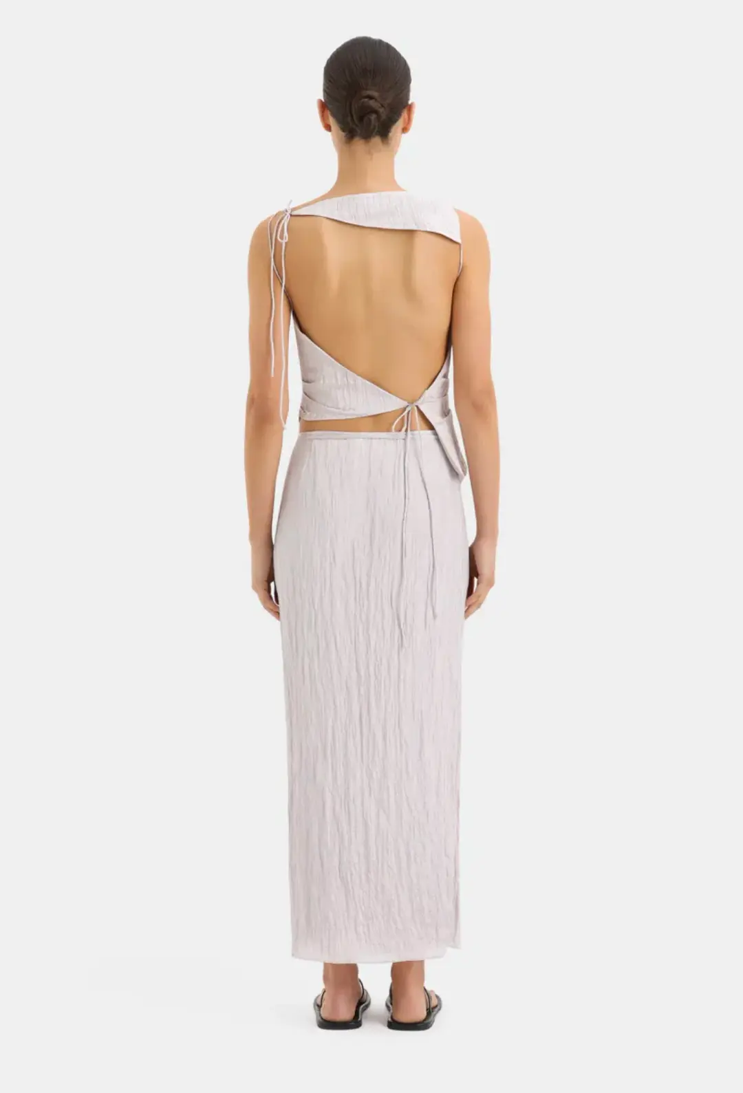 Sir The Label Ligera Top Size 0/Au 6 And Wrap Skirt Size 0p/Au 6P Set Silver for rent on The Volte - main image