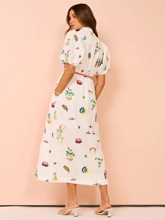 Alemais Atticus Embroidered Shirtdress Print Size 14 - Image 2