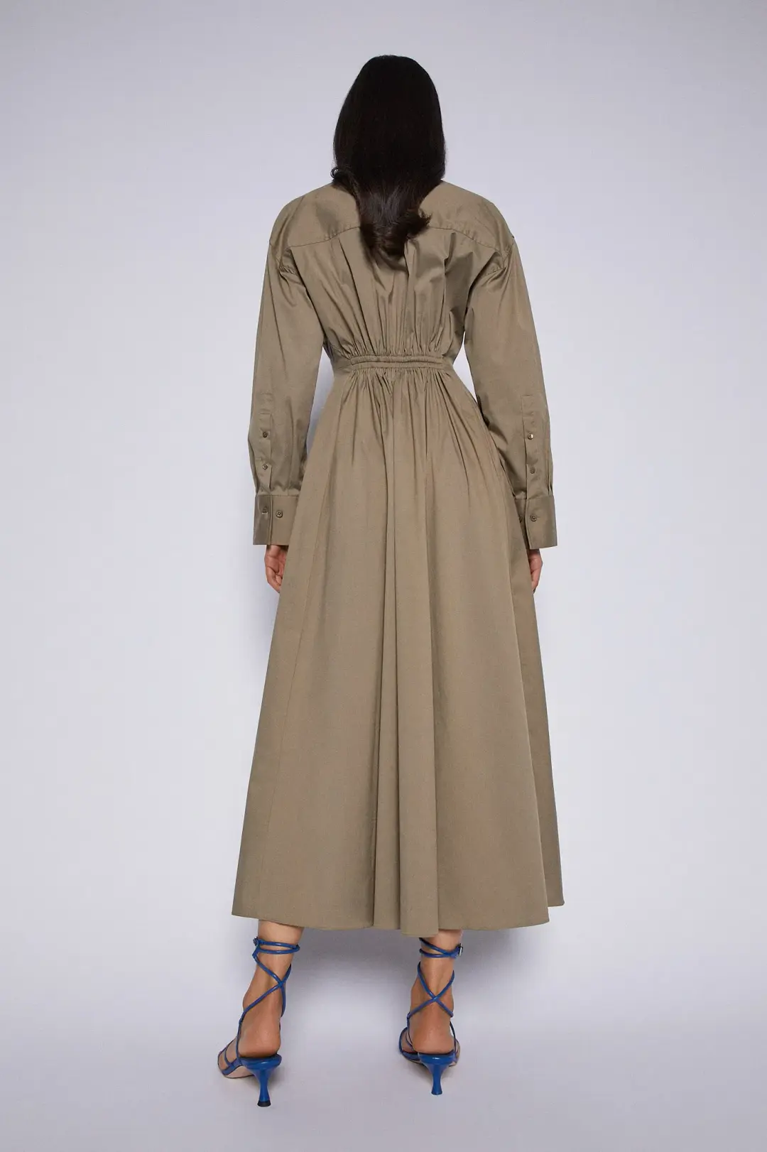 Scanlan Theodore Cotton Gathered Dress in Doe Size 6 for rent on The Volte - main image