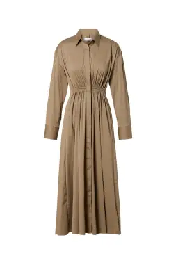 Scanlan Theodore Cotton Gathered Dress in Doe Size 6 for rent on The Volte - image 3