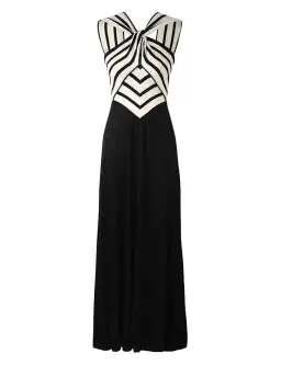 Zimmermann The Natura Halter Neck Midi Dress in Chevron Size 0/Au 8