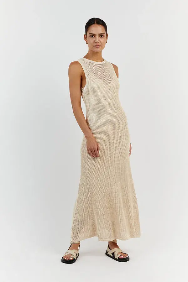 DISSH Ophelia Crochet Maxi Dress Natural Size S / AU 8 for rent on The Volte - main image