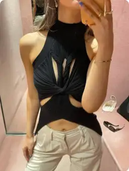 Dion Lee Twist Tank Top Black Size 8 for rent on The Volte - image 3