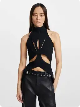 Dion Lee Twist Tank Top Black Size 8 for rent on The Volte - image 2